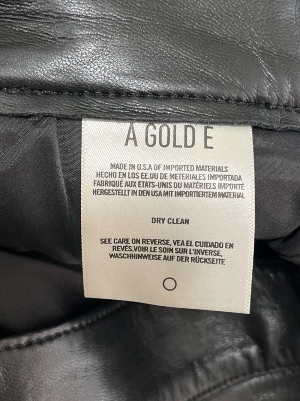 Agolde Women Size 29 90s Pinch Waist Leather Pants Black High-Waist Straight-Leg - Picture 10 of 10
